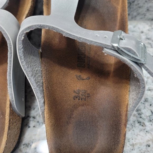 Birkenstock Gizeh Thong Sandals Birko-flor- G Pearl Silver Womens Size 34 - Picture 5 of 6